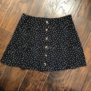 🔥 3/$20🔥 Shein — black/ white polka dot skirt with buttons — M